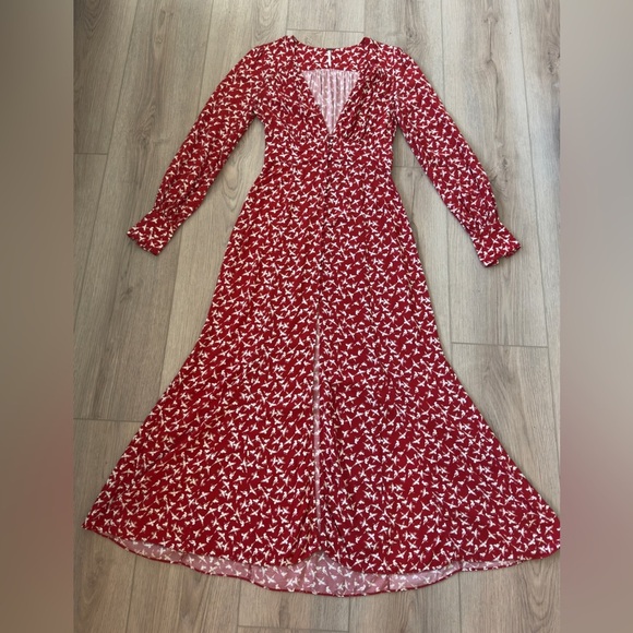 Free People Red and White Long Sleeve Dress โค๏ธ๐ค๐๐๐๐ - Picture 2 of 10